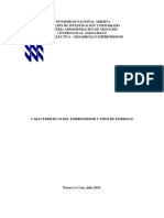 Características emprendedor y tipos empresas