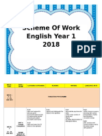 Scheme of Work English Year 1 2018