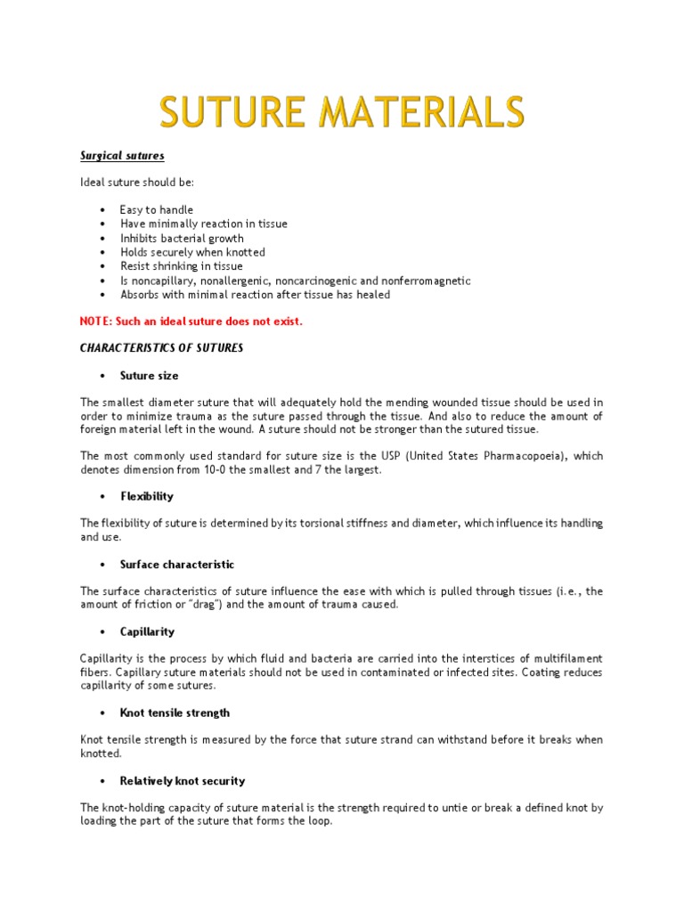 Comprehensive Guide to Surgical Sutures | PDF | Surgical Suture | Wound