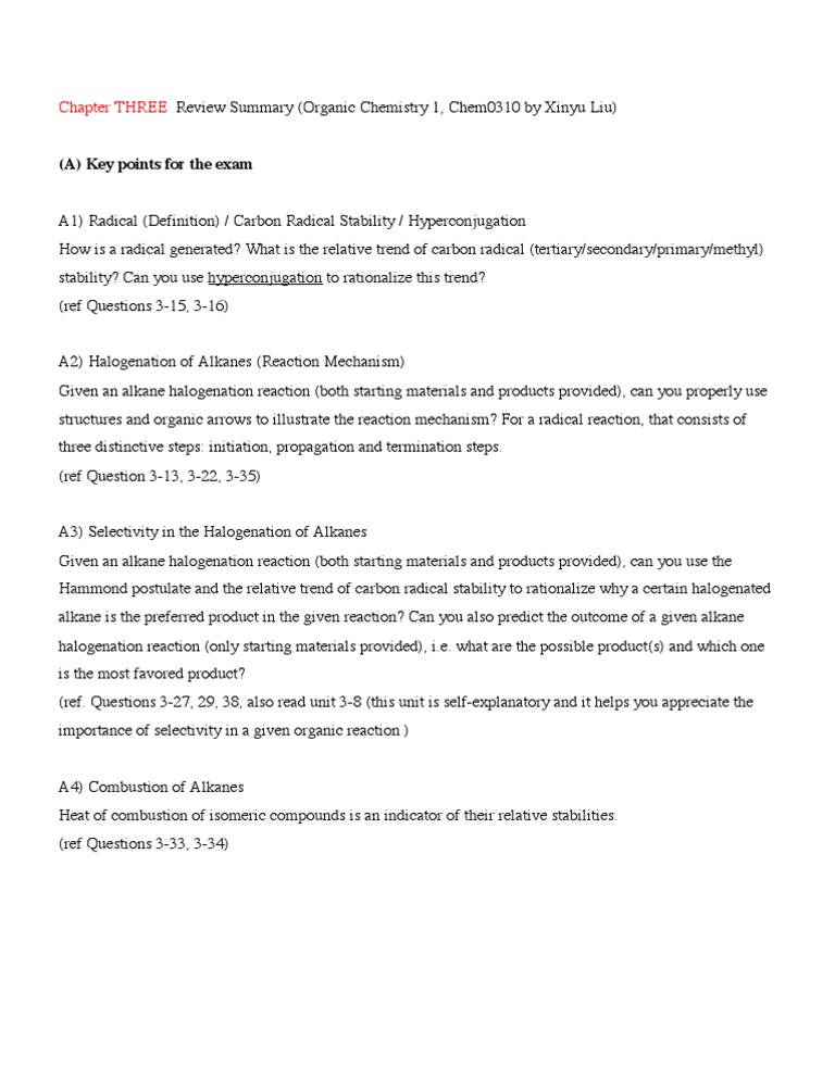 (A) Key Points For The Exam: Chapter THREE | PDF