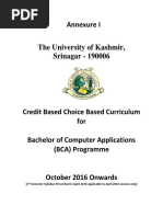 CBCS Syllabus For BCA Kashmir University