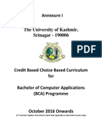 CBCS Syllabus For BCA Kashmir University
