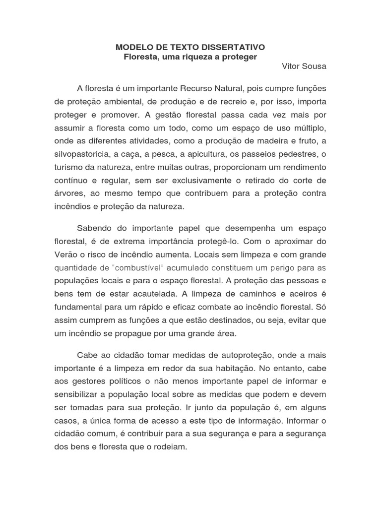 Modelo de Texto Dissertativo | PDF