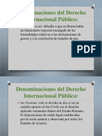 Denominaciones Del Derecho Internacional Pгblico