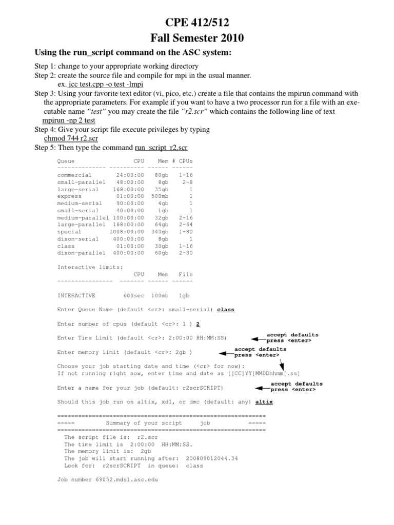 Asc Queue Submission Instructions | PDF | Command Line Interface ...