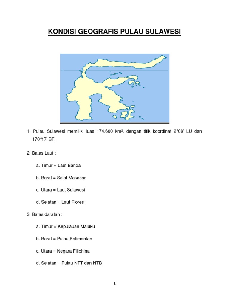 Kondisi Geografis Pulau Sulawesi