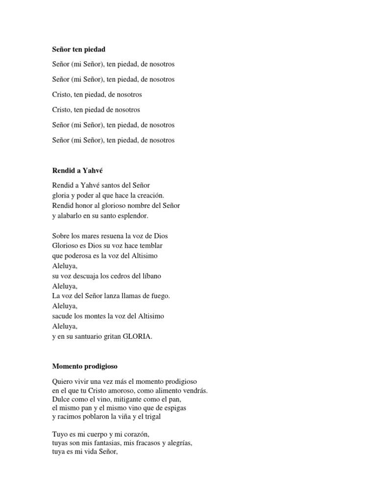 Canciones 14 Domingo Ordinario Pecado Cristo Titulo scribd