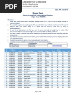 International Relation SCORE Card