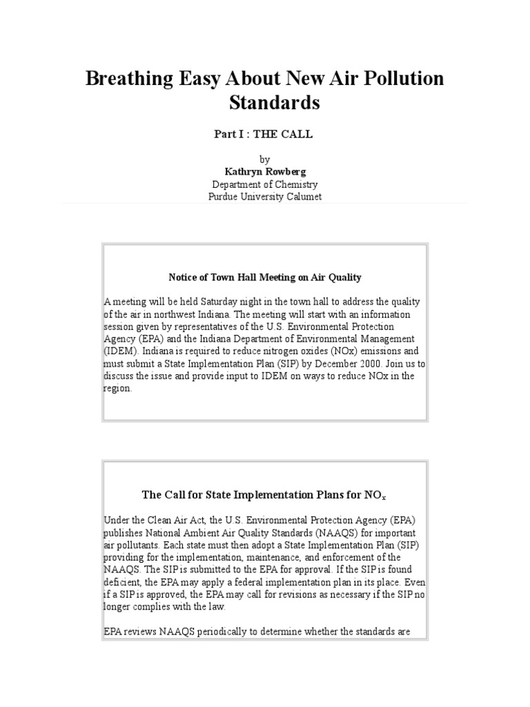 Indiana's NOx Emission Reduction Plan | PDF | United States ...