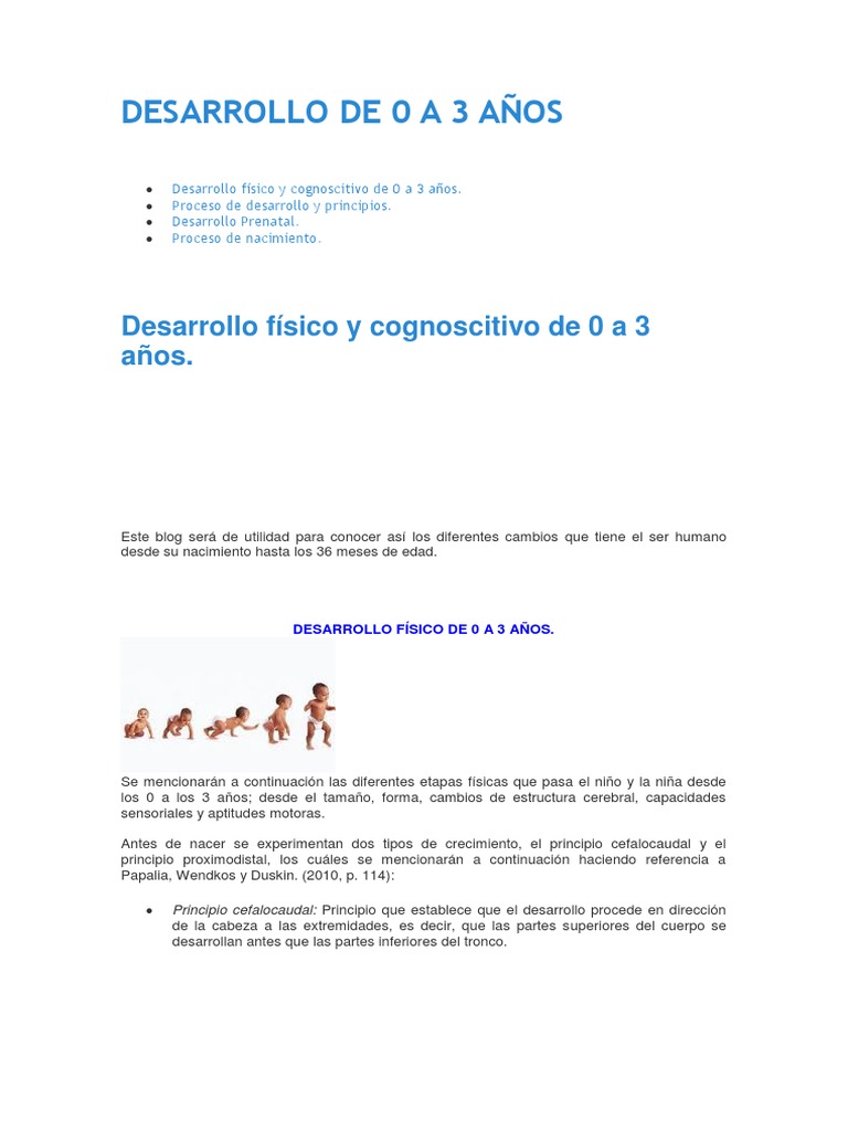 Desarrollo de 0 A 3 Años | PDF | Aquisición de idioma | Memoria