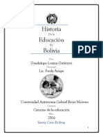 Historia de La Educacion en Bolivia Monografia Oficial