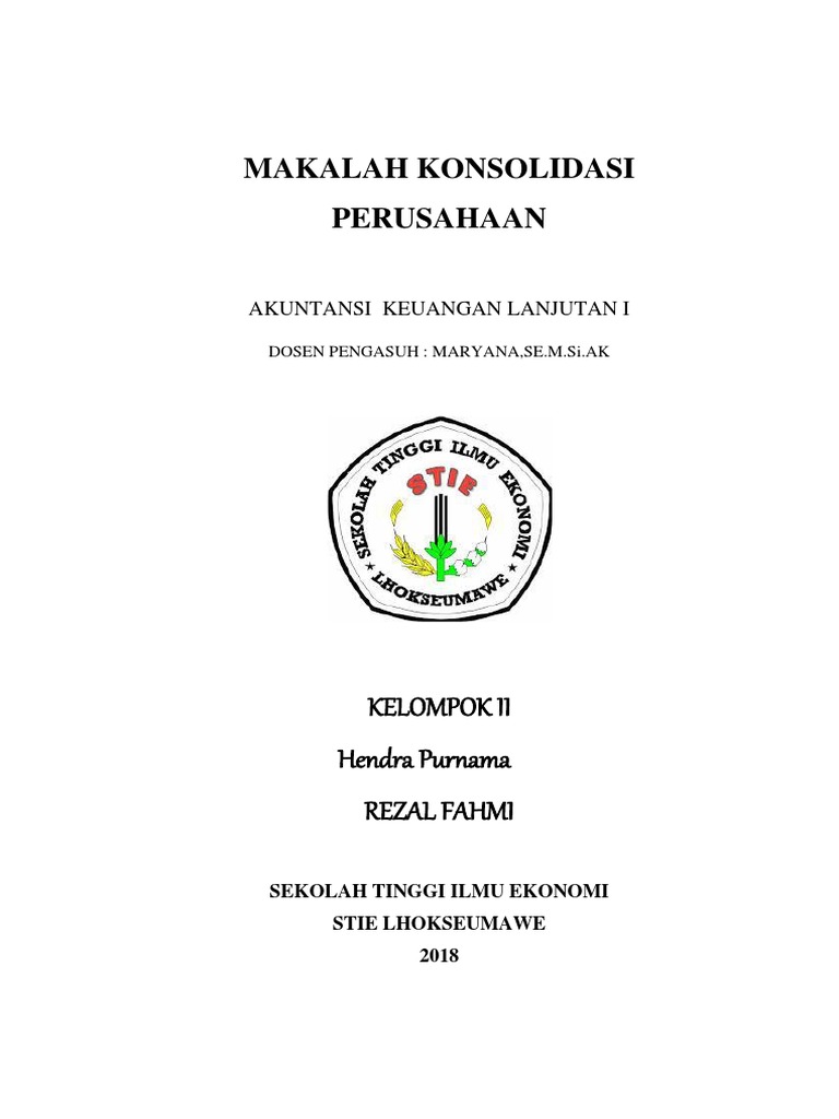 Makalah Laporan Keuangan Konsolidasi Perusahaan