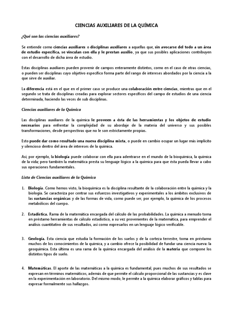 Ciencias Auxiliares de La Química Importar