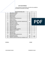 Acta de Entrega de Materiales