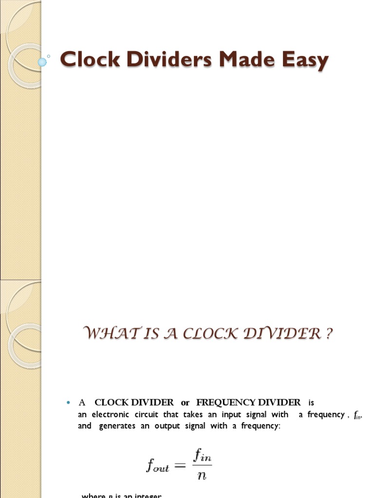 Understanding Clock Dividers | PDF | Frequency | Telecommunications ...