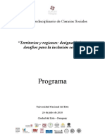 Programa Del Foro Interdisciplinario de Ciencias Sociales en Ciudad Del Este