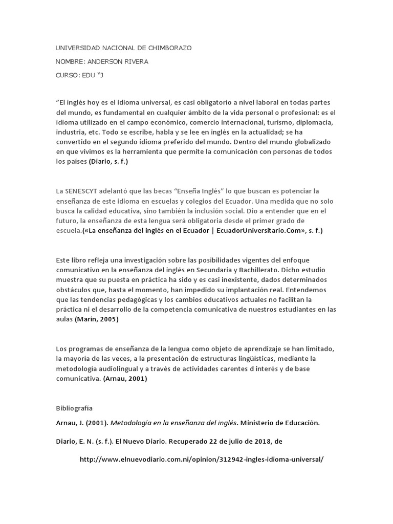 Andersonhh | PDF | Artes del Lenguaje y Comunicación | Estudios de ...