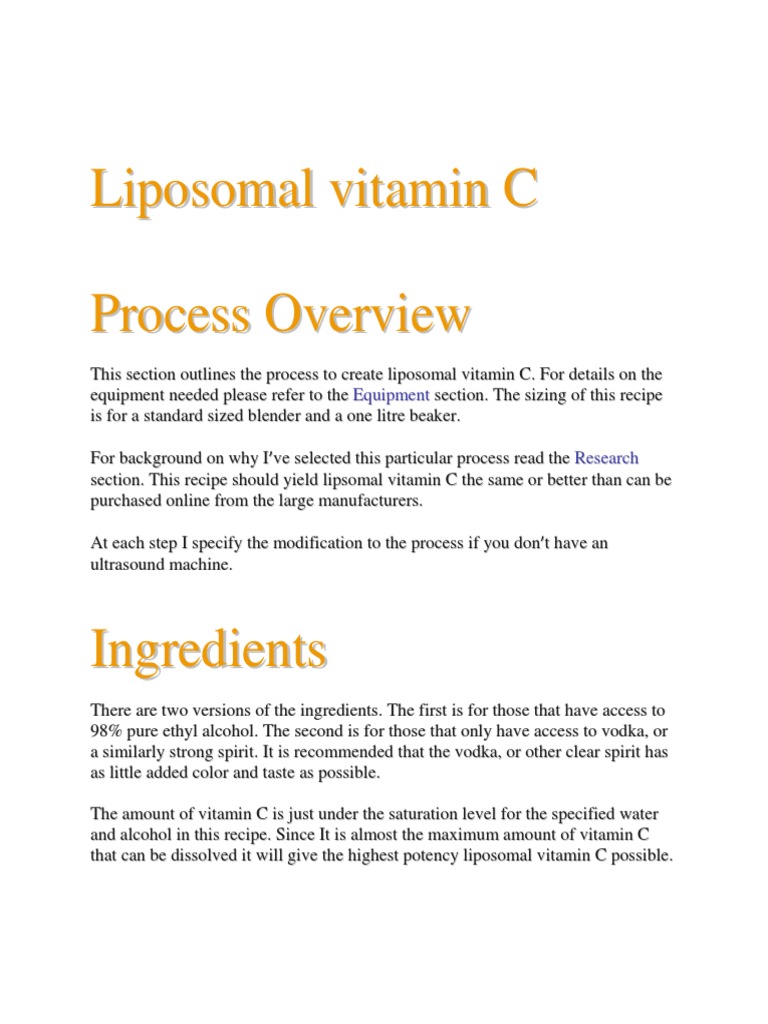Quality Liposomal Vitamin C PDF Vitamin C Ultrasound
