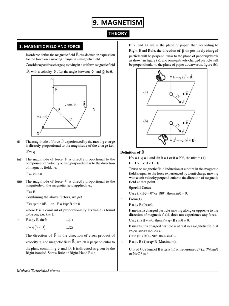 Magnetic Field and Lorentz Force Analysis | PDF | Magnetic Field | Force
