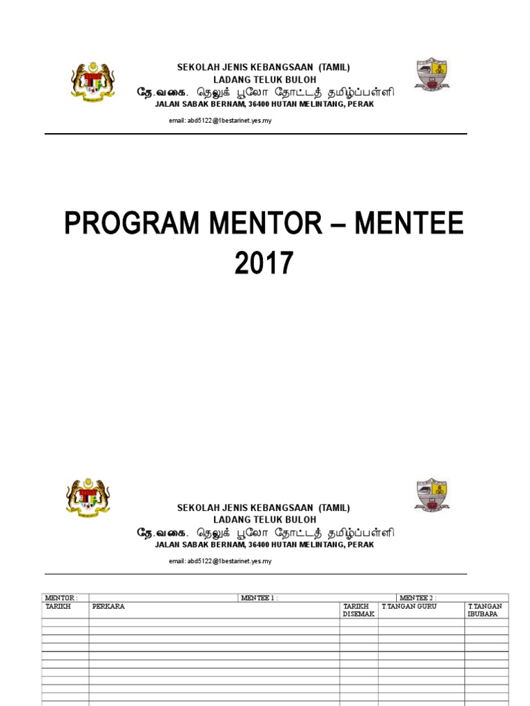 Program Mentor - Mentee 2017: Sekolah Jenis Kebangsaan (Tamil) Ladang ...