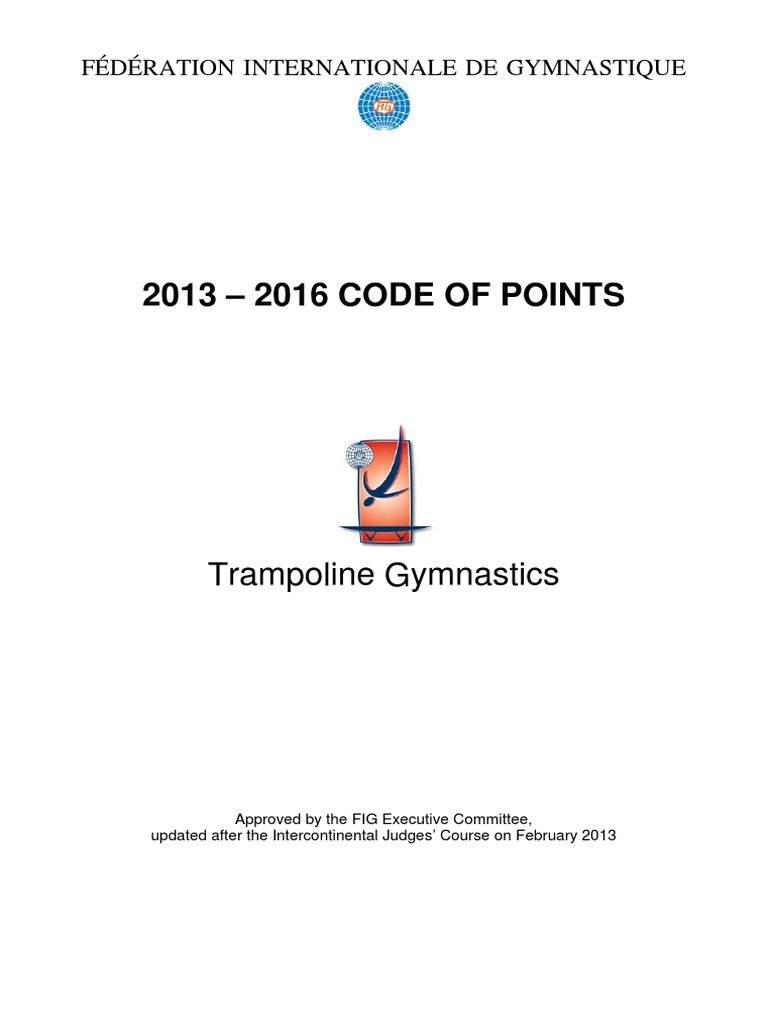 Trampoline Code of Points PDF Gymnastics Games Of Physical Skill