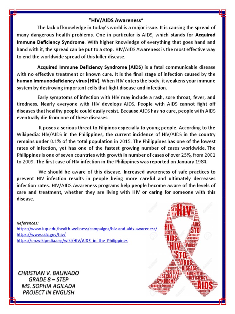 HIV/AIDS Awareness Essay PDF