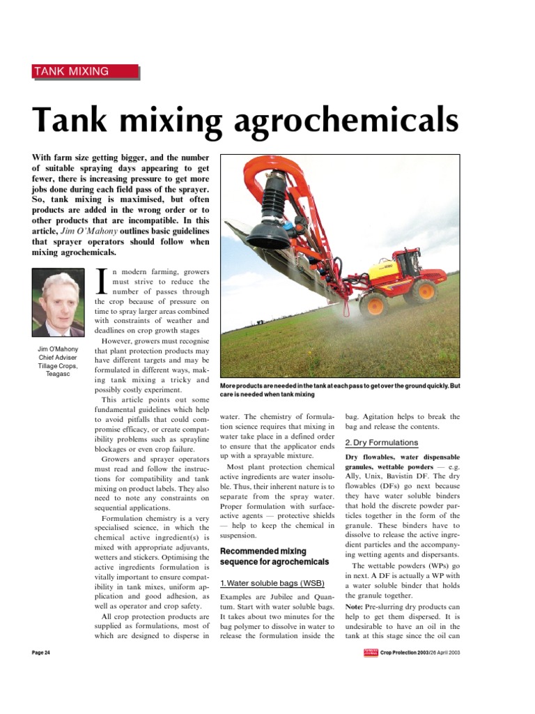 Tank Mixing PDF Herbicide Surfactant