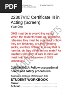 22307VIC Certificate III in Acting (Screen) : Student Workbook