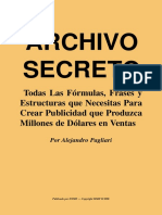 Archivo Secreto -Todas Las Fórmulas, Frases y Estructuras Que Necesitas Para Crear Publicidad - Alejandro Pagliari