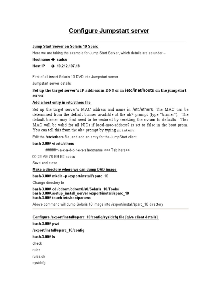 Configure Solaris 10 Jumpstart Server | PDF | Domain Name System ...