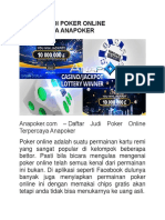 Daftar Judi Poker Online Terpercaya Anapoker