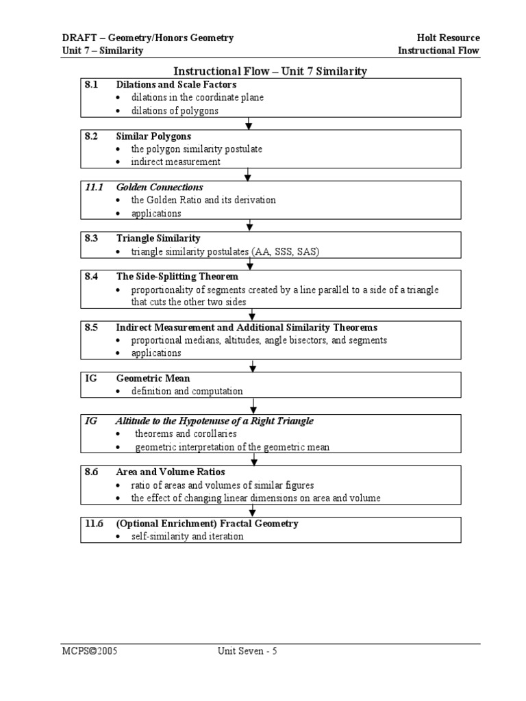 Geometry Unit 7 Instructional Flow | PDF