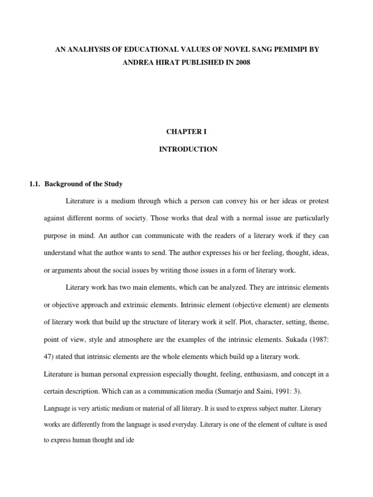 Unsur Intrinsik Dan Ekstrinsik Dalam Novel Sang Pemimpi