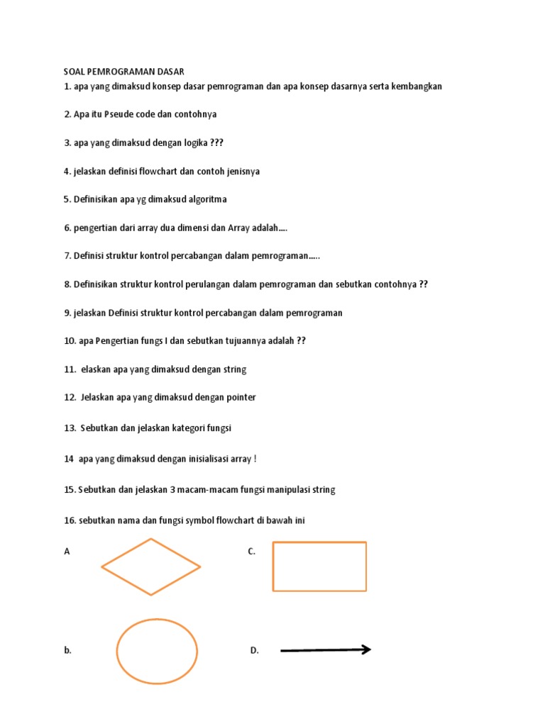 Soal Pemrograman Dasar | PDF