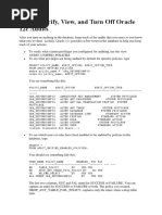 How to Verify, View, And Turn Off Oracle 12c Audits
