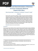 Synthesis and Characterization of Alumina Zirconia Composite Material Doped With Silica