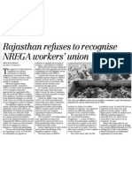 Business Standard - 30 Sep 2010 - Rajasthan Refuses To Recognise NREGA Workers' Union