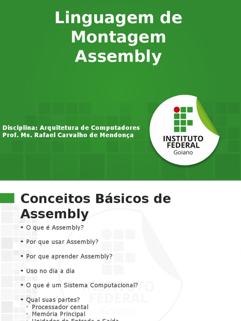 Assembly - Aula 01 | Download grátis PDF | Linguagem Assembly ...