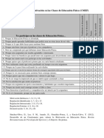Cuestionario - de - Motivacin - en Las - Clases - de - Educacin - Fsica - Cmef PDF