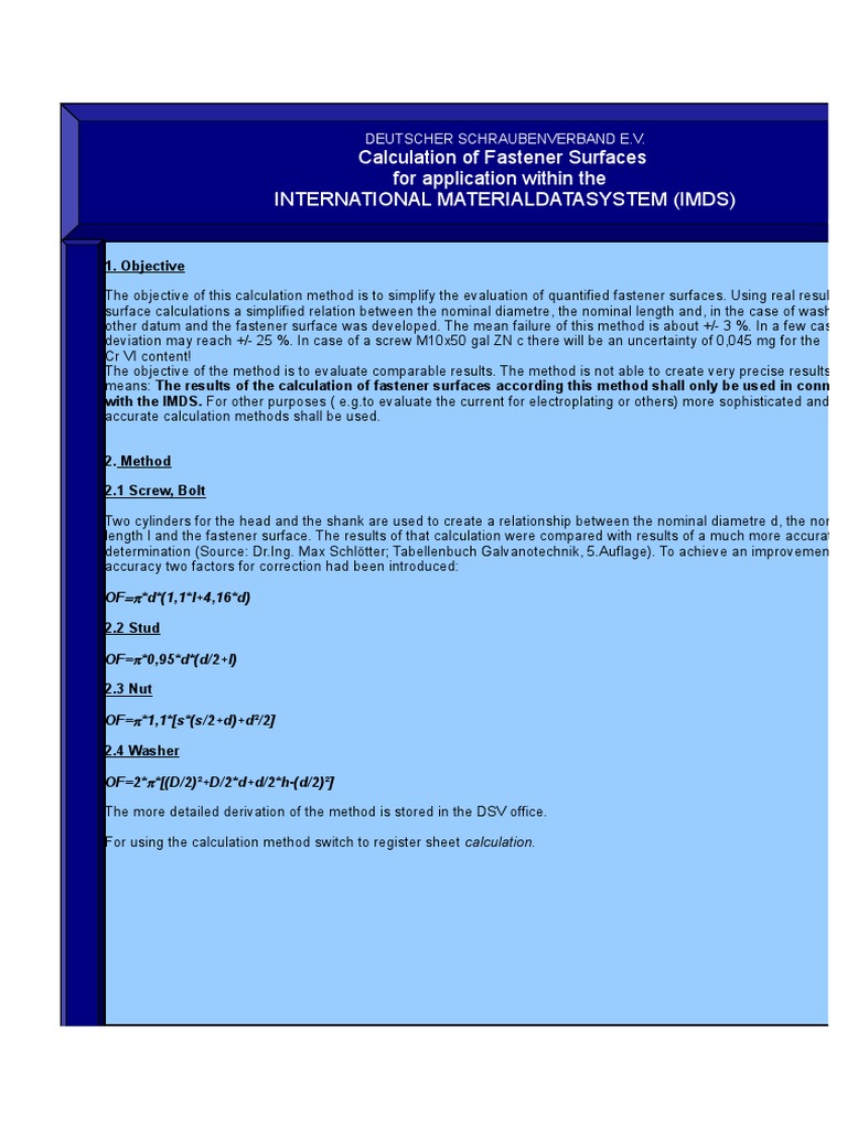DSV Berechnungsprogramm en | PDF