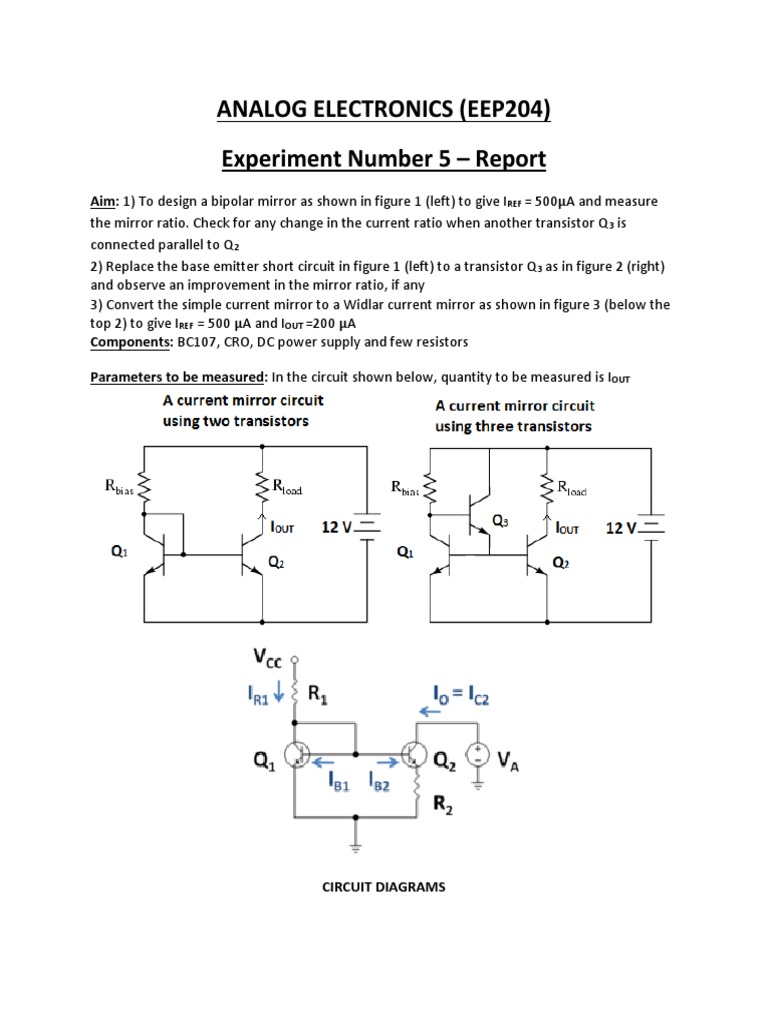 Experiment Number 5 | PDF | Bipolar Junction Transistor | Transistor