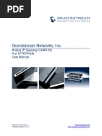 Grandstream Networks, Inc.: Analog IP Gateway GXW410x 4 or 8 FXO Ports User Manual