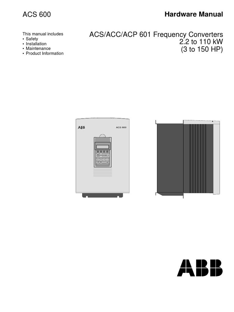 Acs 600 Manual | PDF | Alternating Current | Mains Electricity