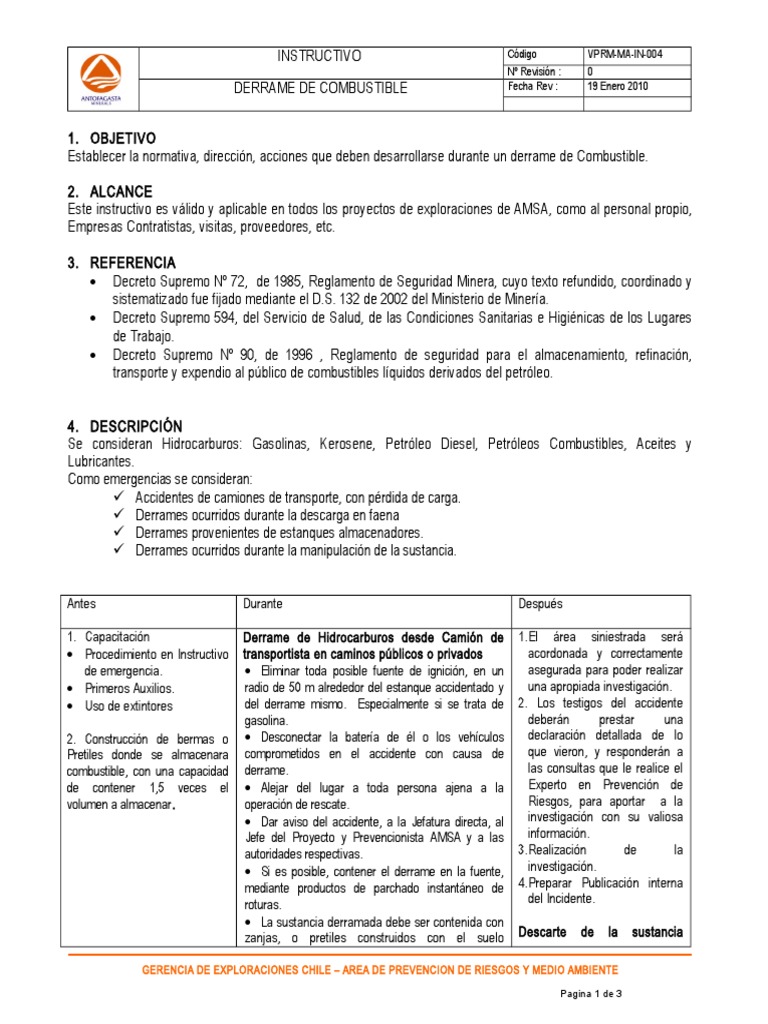 Protocolo para Derrames de Combustible | PDF | Residuos | Petróleo