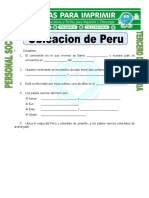 Ficha Ubicacion de Peru para Tercero de Primaria