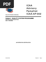 Icaa Advisory Pamphlet ICAA-AP-002: Subject: Quality System Programme