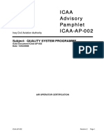 Icaa Advisory Pamphlet ICAA-AP-002: Subject: Quality System Programme