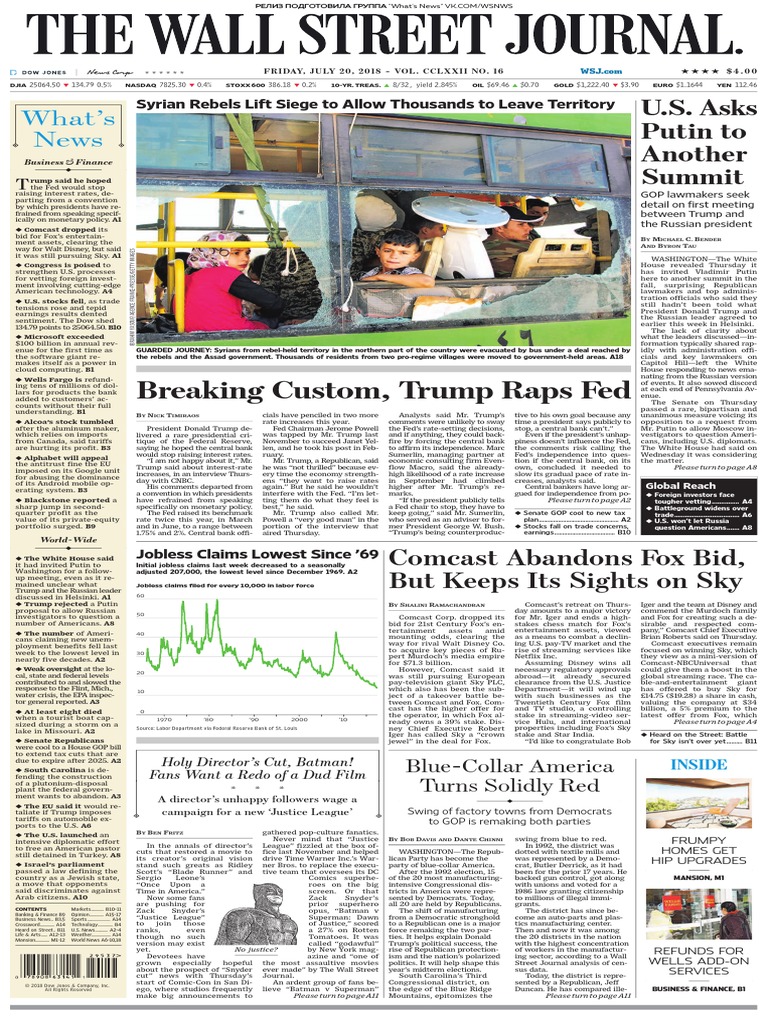 Twsj 20 07 2018 21st Century Fox Federal Reserve System