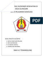 Laporan Hasil Kuesioner Kesehatan Di Desa Gilingsarblm Jadii