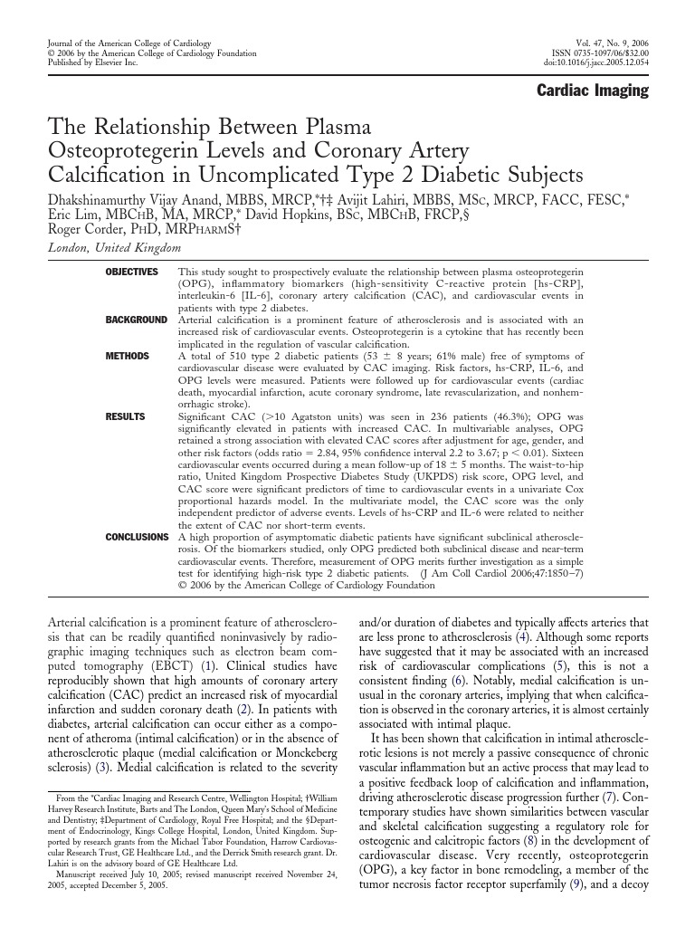 The Relationship Between Plasma | PDF | C Reactive Protein ...